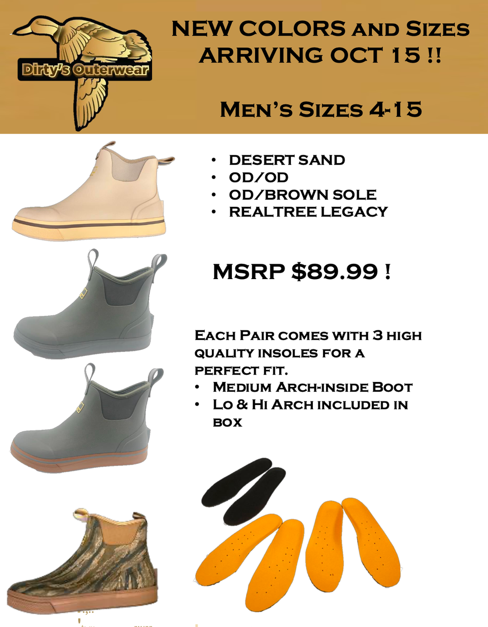 AT-DIRTY“D-2 WEATHER PARKAOLIVE サイズM Dirty Ducks™ Deck Boots — Dirty's Outerwear